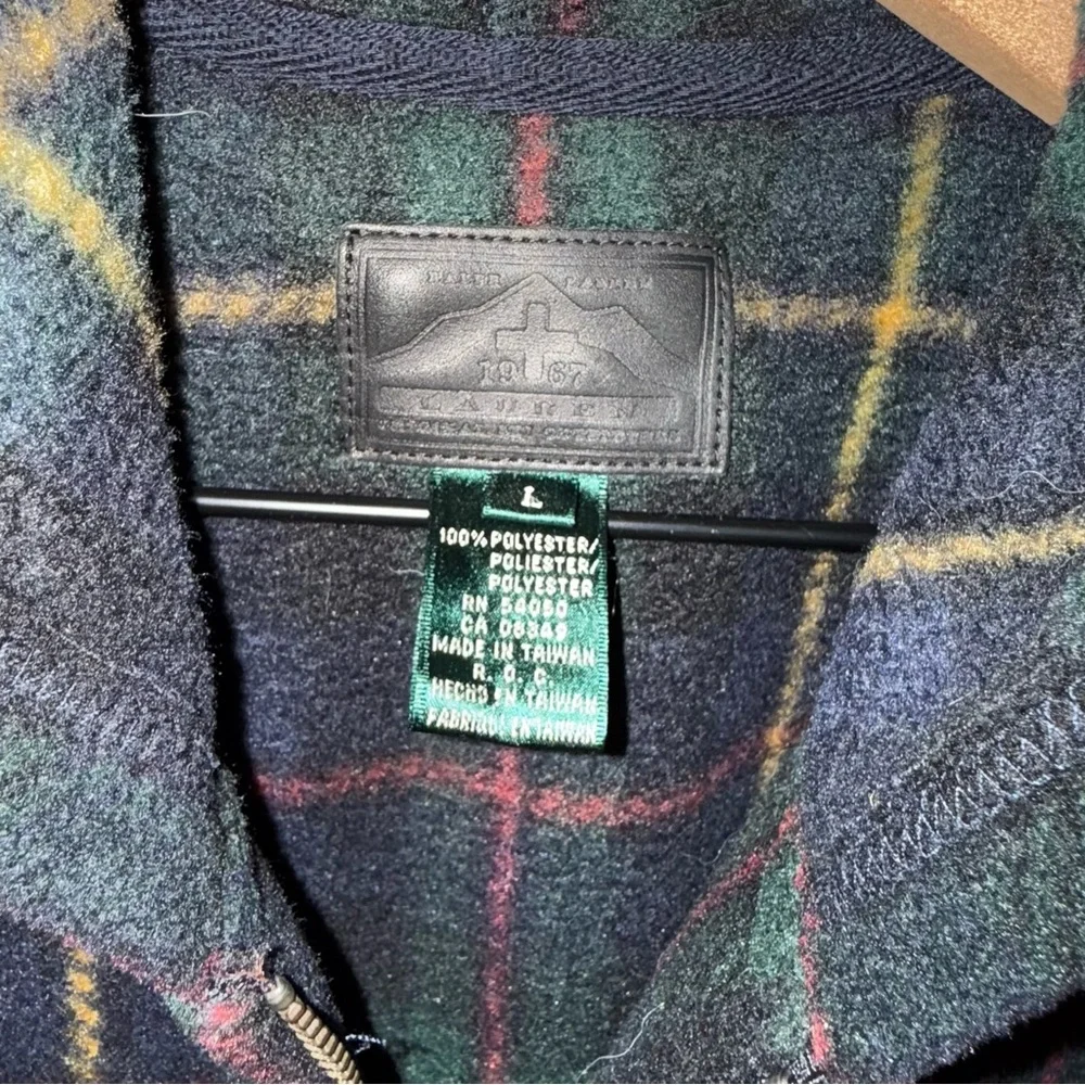 Vintage‎ Ralph Lauren Fleece Plaid Hooded Vest Soft Preppy Grunge - Picture 3 of 3